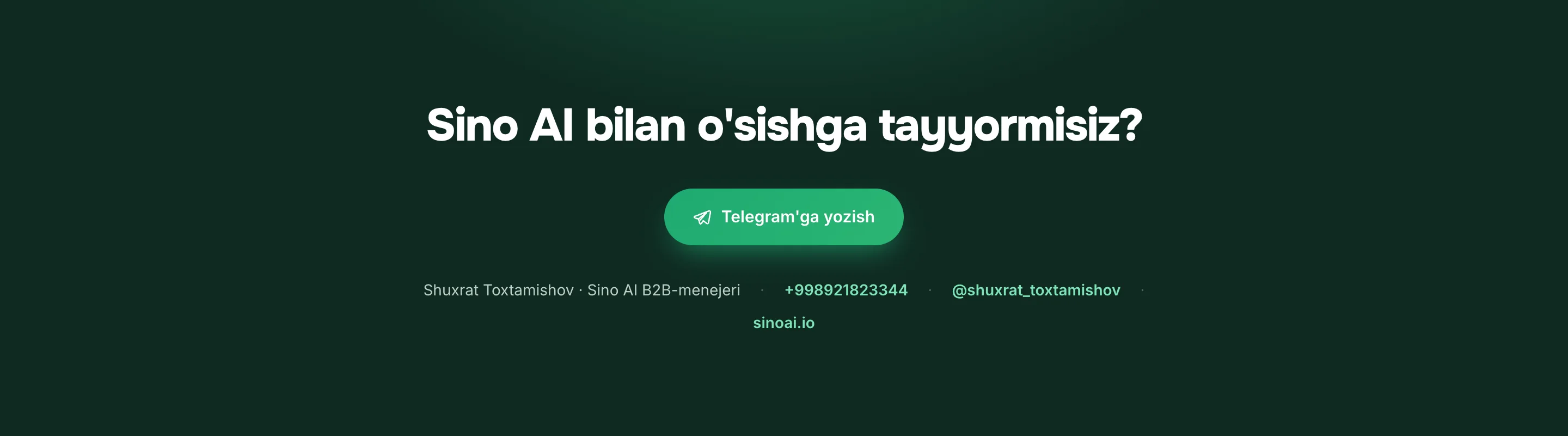 Sino AI uchun tijorat takliflari — 6