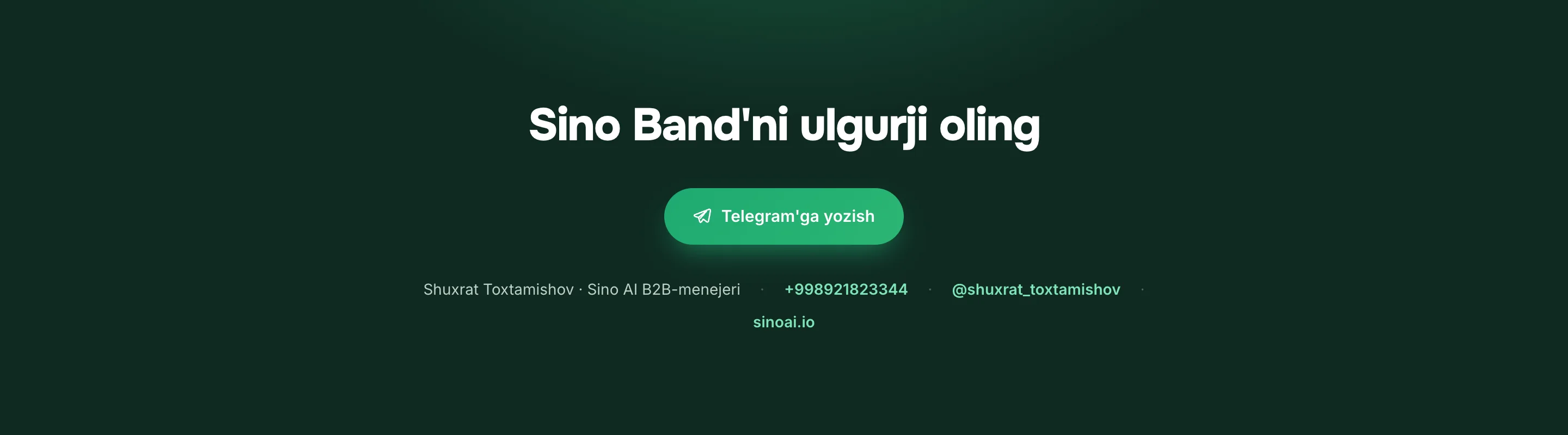 Sino AI uchun tijorat takliflari — 18